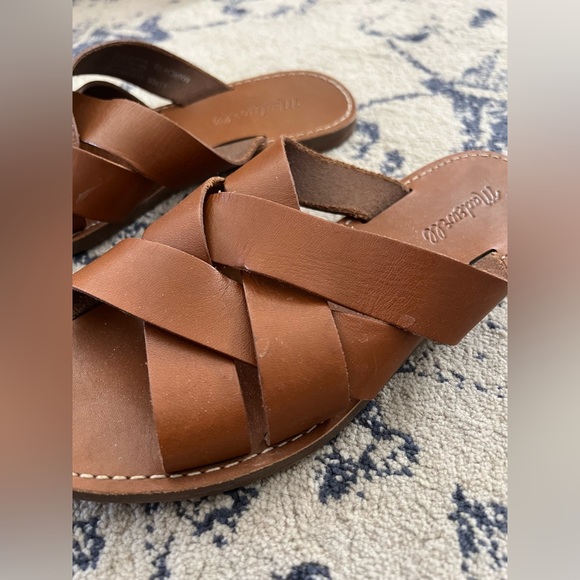 Madewell Boardwalk Woven Slide Sandal in English Saddle - Picture 7 of 10